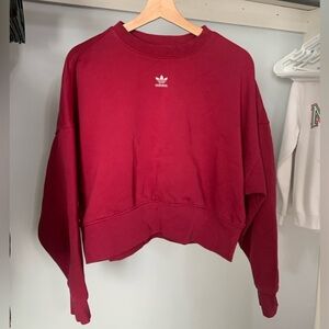 Adidas Red Oversized Sweatshirt - Essential Fleece